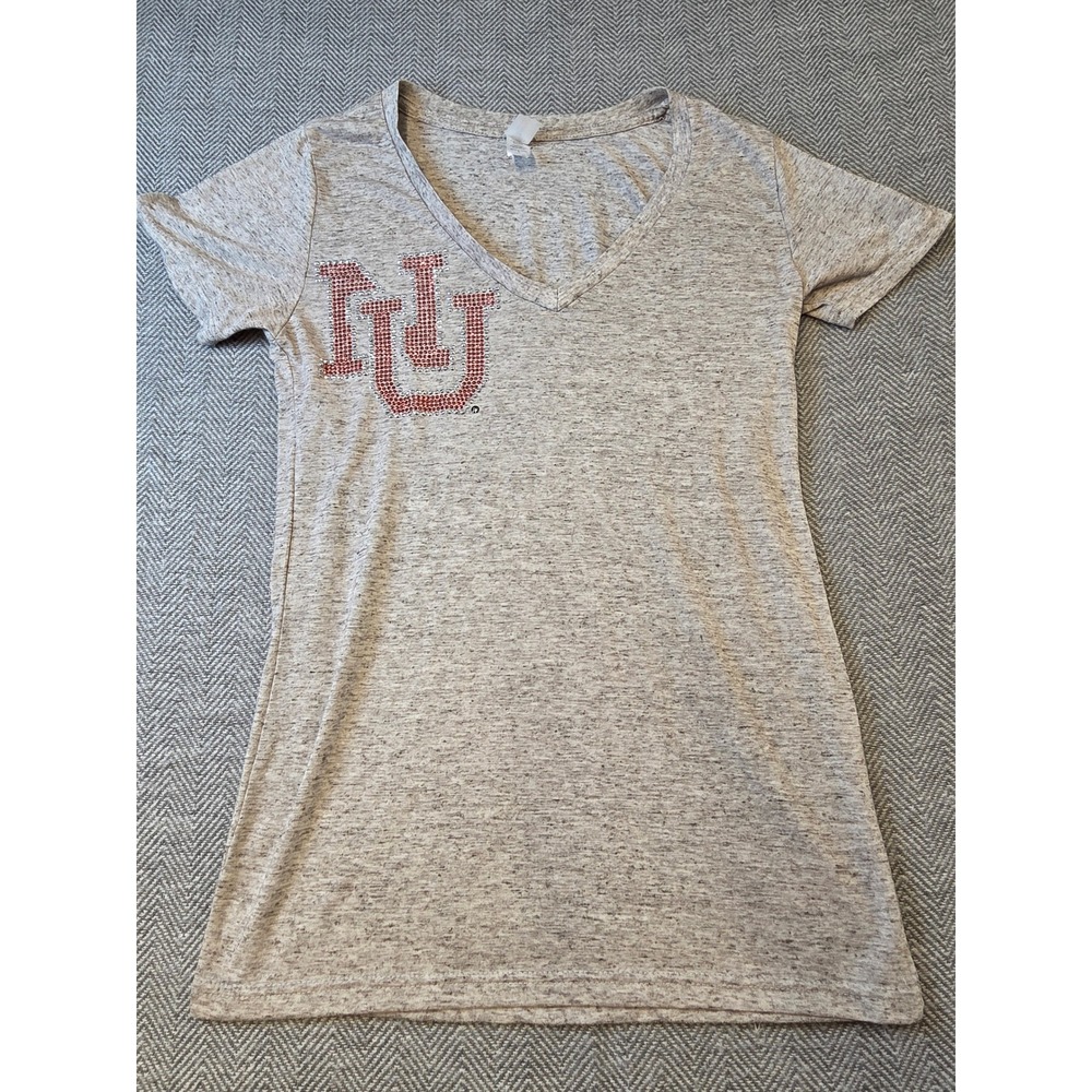 Nebraska Cornhuskers T Shirt Women Large Heather Gray Pima Apparel NCAA Football